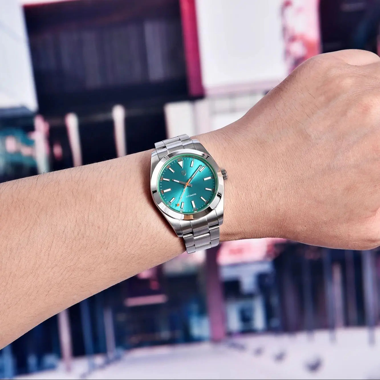 PAGANI DESIGN 2026 New Green Glass Men's Mechanical Watches Automatic Watch Men AR Sapphire crystal Stainless steel Wristwatch