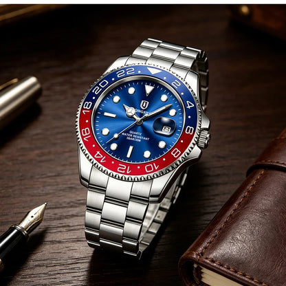 2026 New QINGXIYA Luxury Men Quartz Watches Stainless Steel Waterproof Luminous Date Watch Top Brand Men Wristwatch reloj hombre