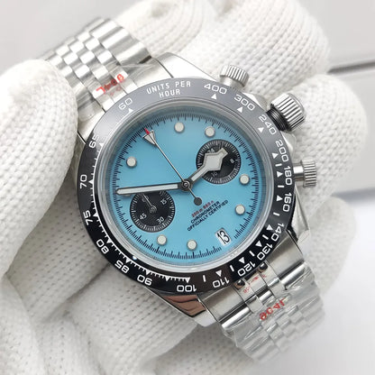 Men's watch 2025 new design vintage quartz watch 5ATM waterproof sports chronograph AR sapphire VK64 watch relogio masculino