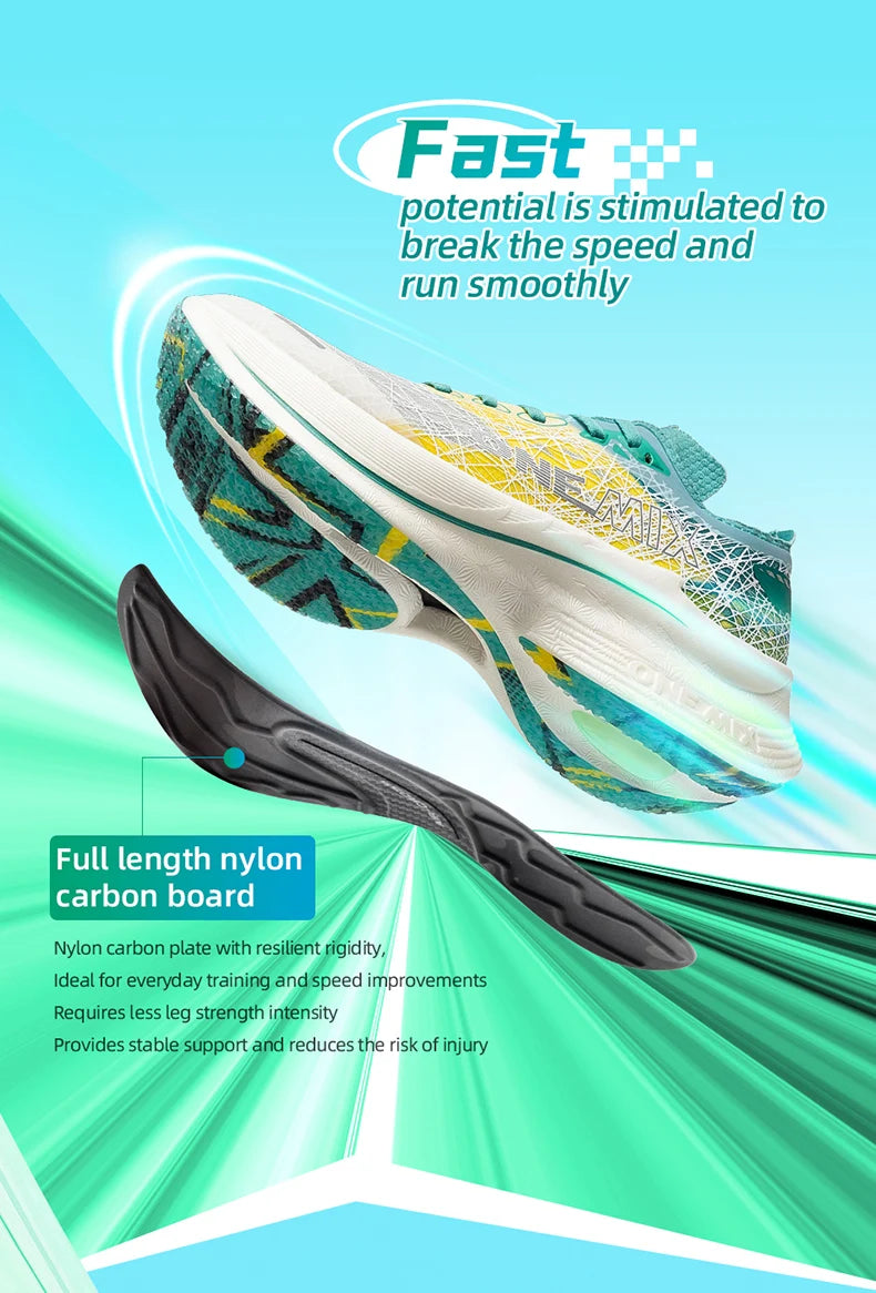ONEMIX Carbon Fiber Plate Running Shoes Traction Shock Absorption Professional Marathon PB Racing Sports Trainers