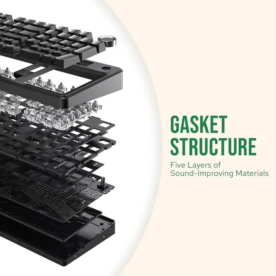 AULA F99 PRO Wireless Gaming Mechanical Keyboard 99 Keys Hot Swappable Gasket Structure 96% 8000mAh Battery Keyboard with Knob