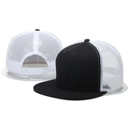 2025 Simple Fashionable New Flat Edge Mesh Hat Outdoor Leisure Sports Sunshade Baseball Hat Daily Commuter Decoration HipHop Hat