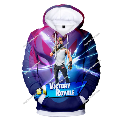 Sudadera con capucha Fortnite Anime para niños, streetwear hip-hop para hombre, ropa deportiva casual de corte holgado, moda outdoor