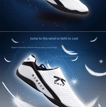 Firmway Professional Taekwondo Shoe for Unisex Soft Sole Kids Kung Fu Comfortable Men Women Tai Chi Karate Shoes White Sneakers