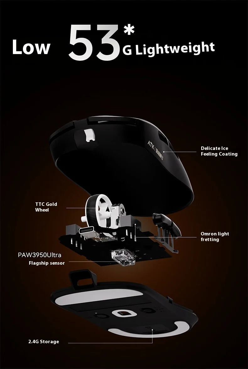 ATK A9 Plus Gaming Mouse Wireless A9/A9 SE/A9 Pro Tri Mode 8K Gaming Mouse Lightweight A9 Ultimate E-sports PC Gift Customized