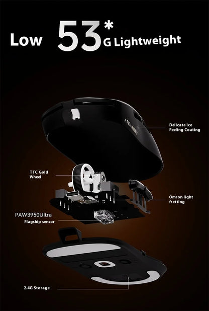 ATK A9 Plus Gaming Mouse Wireless A9/A9 SE/A9 Pro Tri Mode 8K Gaming Mouse Lightweight A9 Ultimate E-sports PC Gift Customized
