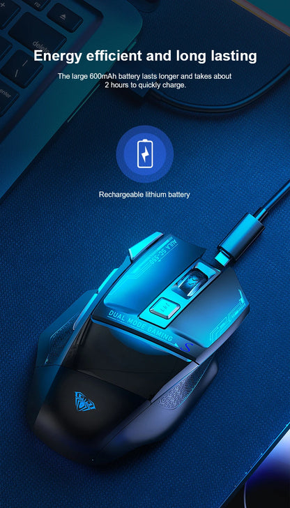 AULA SC550 gamingmus 2.4G trådlös makromus RGB-bakgrundsbelysning ergonomisk design e-sportmus PC-tillbehör