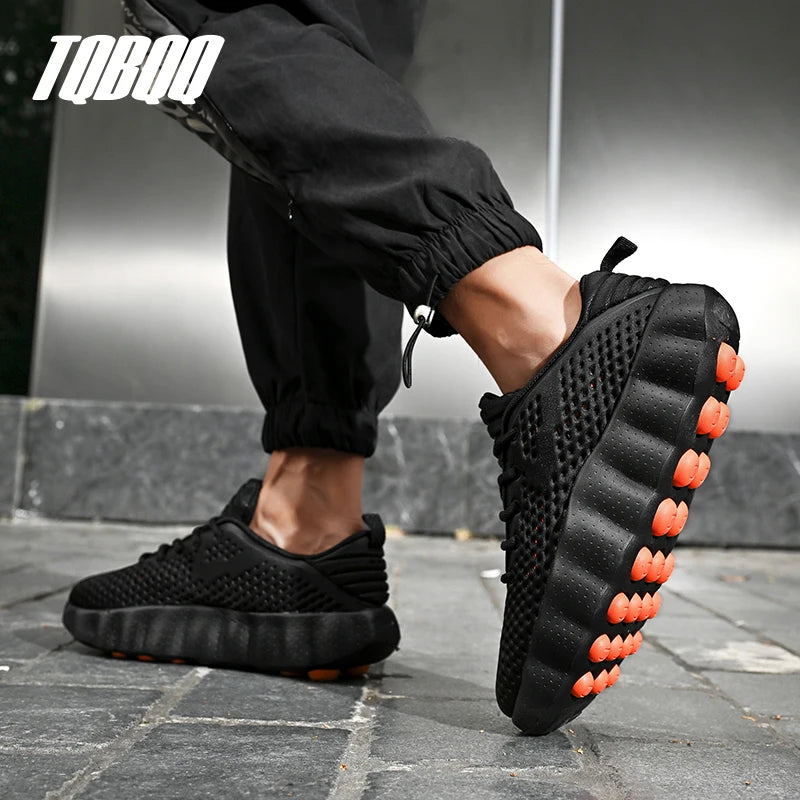 Men's Comfortable Casual Sneakers with Foot Sensing Massage Technology Women's Sports Breathable Lightweight Training Shoes