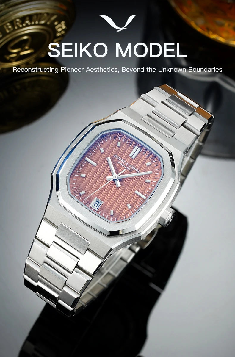 2026 New Luxury Specht & Söhne Watch 37MM Automatic Watches For Men 8215 Movt Sapphire Crystal Stainless Steel 50M Waterproof
