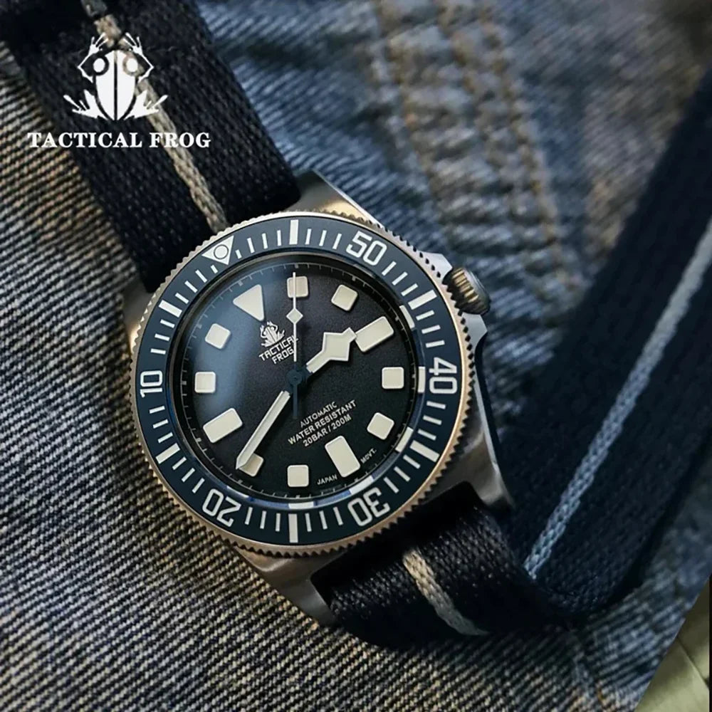 Tactical Frog FXD V4 Mechanical Watch NH35 Automatic Movement Titanium Mens Watches 200m Waterproof Sapphire Luminous 42mm Watch