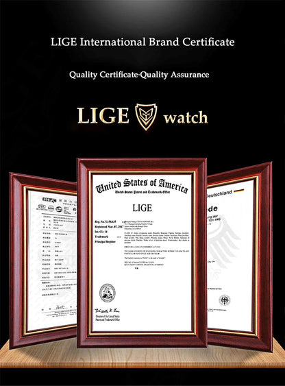LIGE New Watches Mens Skeleton Mechanical Automatic Watch Top Brand Luxury Luminous 30M Waterproof Watch For Men reloj hombre
