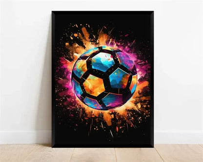 Pop Neon Video Game Character Poster Gamepad Headphones Football Basketball Canvas Print Wall Art Decor Gaming Room Decoration