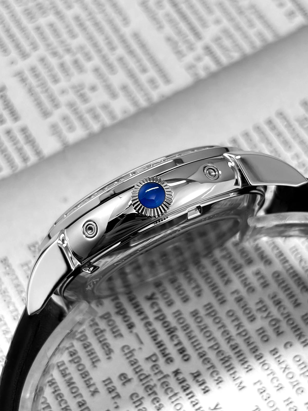 ROLENDO 1908 Men Automatic Mechanical Watch Diamond Luminous Leather Strap Waterproof Business Luxury Wristwatch For Male Gift