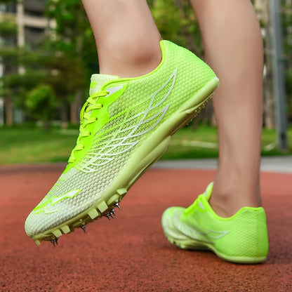 Outdoor Men Woman Track & Field Running Shoes Professional Competition Nail Sneakers Anti-Slip Student Training Shoes
