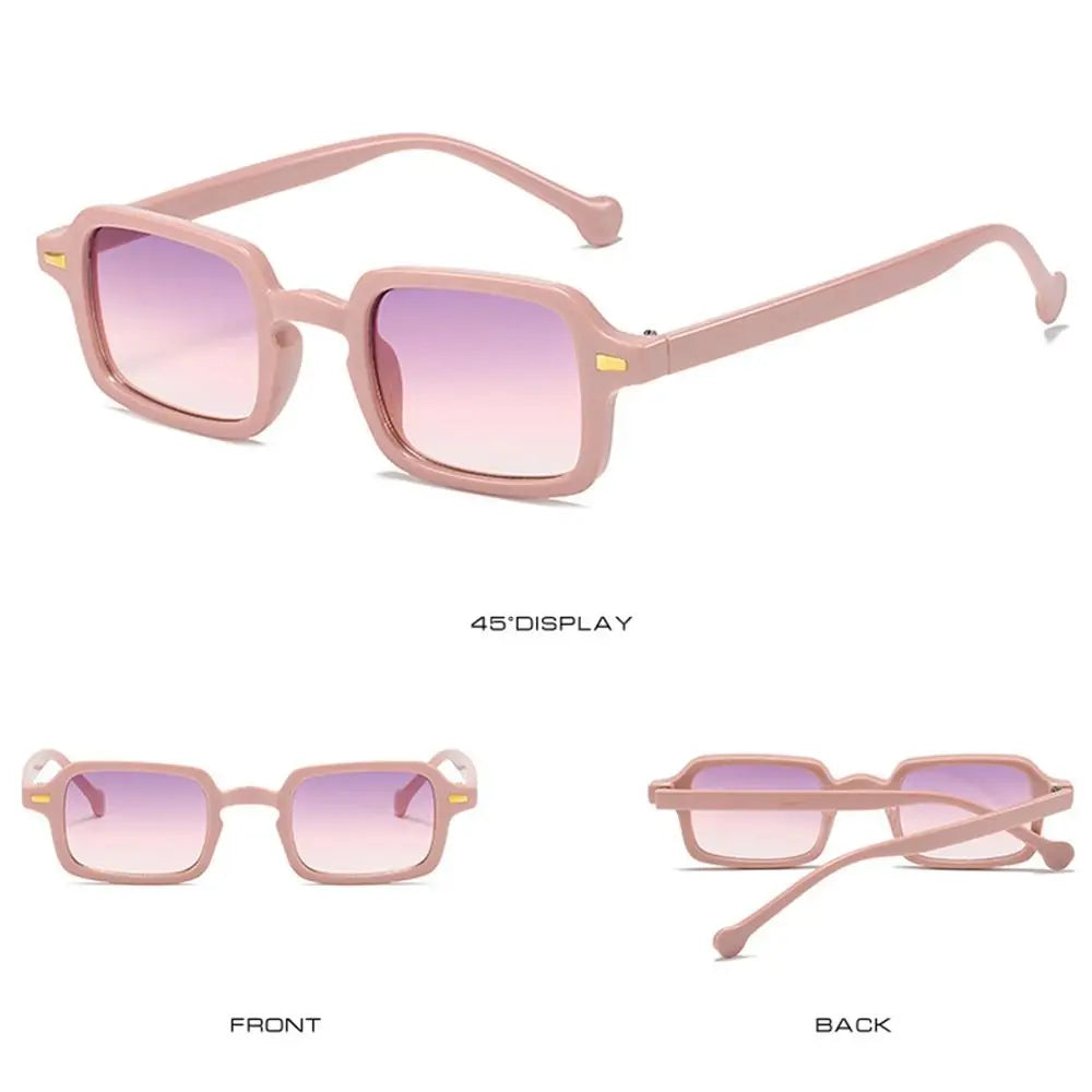 Ochelari de soare Fashion Square pentru femei, model nou retro cu nituri decorative; ochelari de soare pentru bărbați, model leopard albastru, cu lentile degradate, protecție UV400