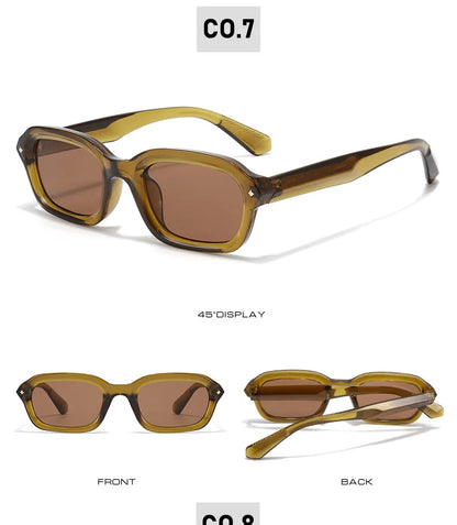 BOYSEEN Ochelari de soare de plajă pentru bărbați, de vară, portocalii, UV400, ochelari de soare punk cu ramă îngustă și formă pătrată