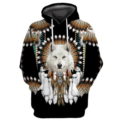 Wolf Printed Hoodies Men 3D Hoodies Brand Sweatshirts Jackets Quality Pullover Fashion Tracksuits Animal Streetwear Out