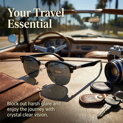 Ochelari de soare polarizați pentru bărbați, lentile semi-fără ramă, ochelari de soare vintage retro pentru femei, ochelari de soare la modă pentru vacanță, Gafas De Sol Hombre