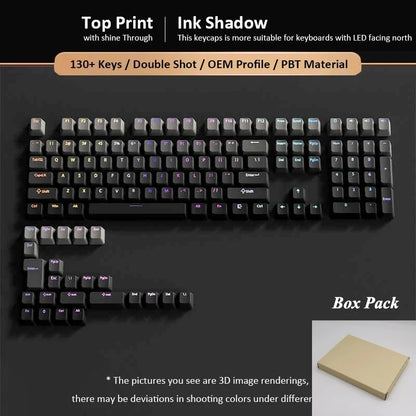 133+ Keys OEM Profile Gradient Keycaps For Cherry MX Switch Mechanical Gamer Keyboard PBT backlit RGB Keycap ISO Layout Key caps