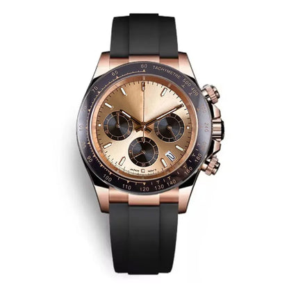 Orologio da uomo Luxury VK63 con movimento al quarzo, cronografo business 39mm in acciaio/oro rosa, datario e quadrante luminoso