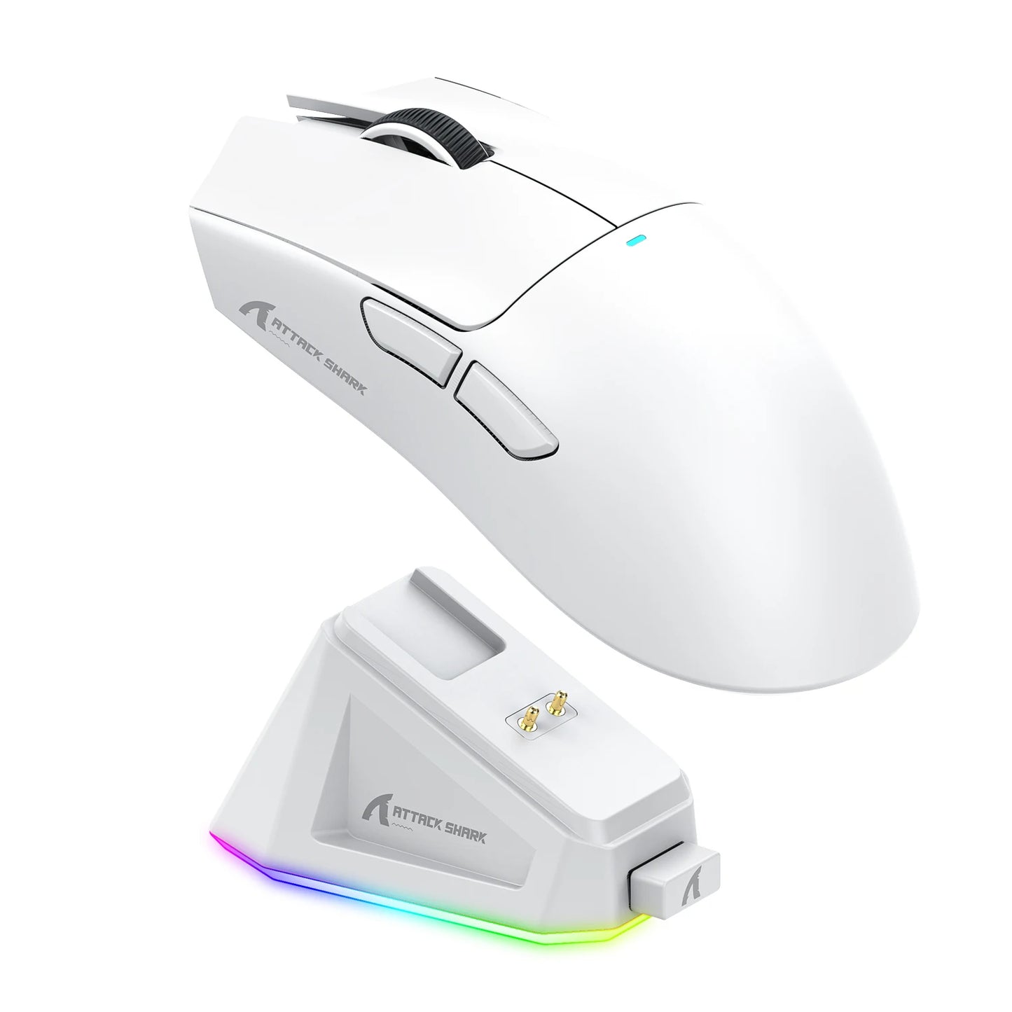 Mouse wireless Attack Shark X11&R1 Tri Mode Bluetooth con base di ricarica RGB, ergonomico e leggero, accessorio per PC gamer