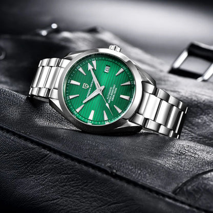 Relógio de luxo para homem PAGANI DESIGN – Modelo automático mecânico (calibre 8215), em aço inoxidável, estanque, com indicador de data e ponteiros luminescentes