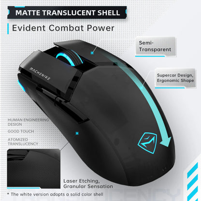 Machenike M7Pro kablet gamingmus USB Instant A825 12800DPI 1000Hz 7 knapper 65g RGB til bærbar PC gamer-mus