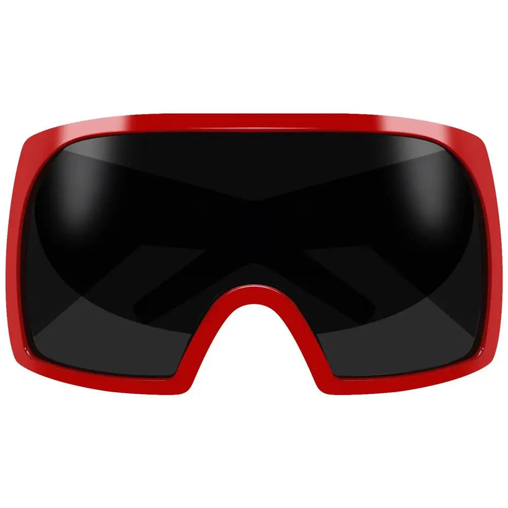 Ochelari de soare futuristici cu ramă învelitoare, lentile curbate Rave, protecție UV400, ochelari de soare supradimensionați Y2K pentru femei și bărbați