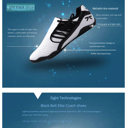 Firmway Professional Taekwondo Shoe for Unisex Soft Sole Kids Kung Fu Comfortable Men Women Tai Chi Karate Shoes White Sneakers
