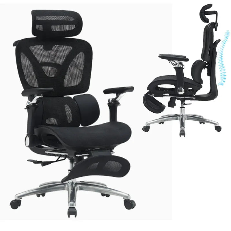 Ergonomic Office Chair Mesh Seat Adjustable Headrest Commercial Chair Footrests Support Comfortable Lumbar Chaise Ergonomique
