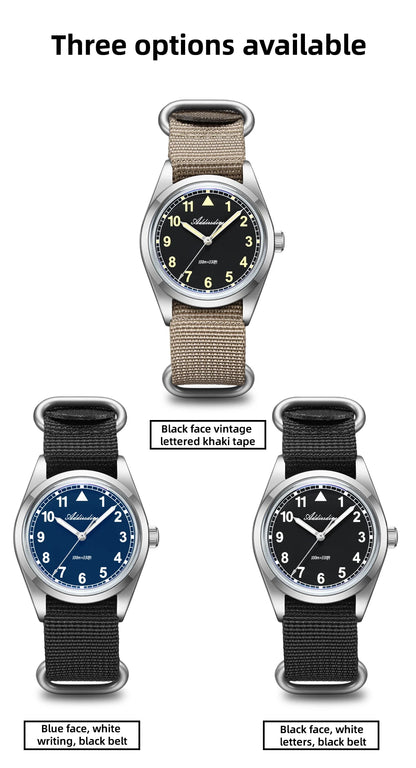 ADDIESDIVE 36mm analoge Herrenuhr mit gewölbtem Spiegelglas, 100m wasserdicht, leuchtend, schlichte Quarzuhr für Herren mit Nylonarmband
