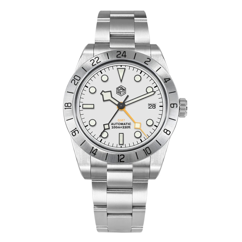 San Martin New 39mm NH34 BB GMT Automatic Mechanical Watch Sport Watch Sapphire Luminous Waterproof 100m for Men Watch SN0054