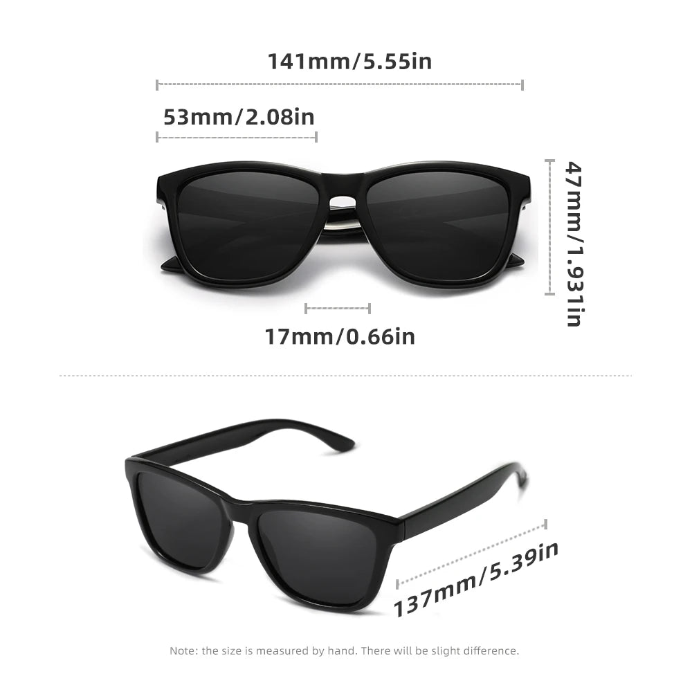 KNGSEVEN Ochelari de soare rotunzi la modă pentru bărbați și femei, casual, polarizați, cu protecție anti-UV400, pentru activități în aer liber, cu ramă neagră, potriviți pentru condus