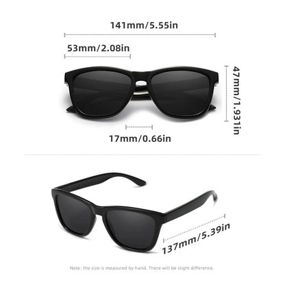 KNGSEVEN Ochelari de soare rotunzi la modă pentru bărbați și femei, casual, polarizați, cu protecție anti-UV400, pentru activități în aer liber, cu ramă neagră, potriviți pentru condus