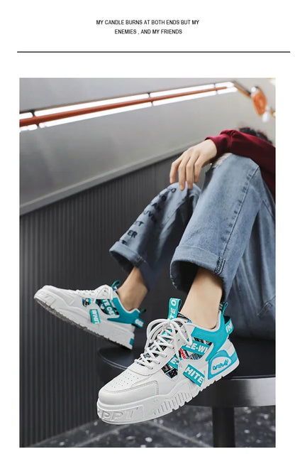 Sapatilhas de skate para homem, verão, em pele, casuais, moda, outdoor, corrida, desporto, caminhada, ténis, plataforma, designer, luxo