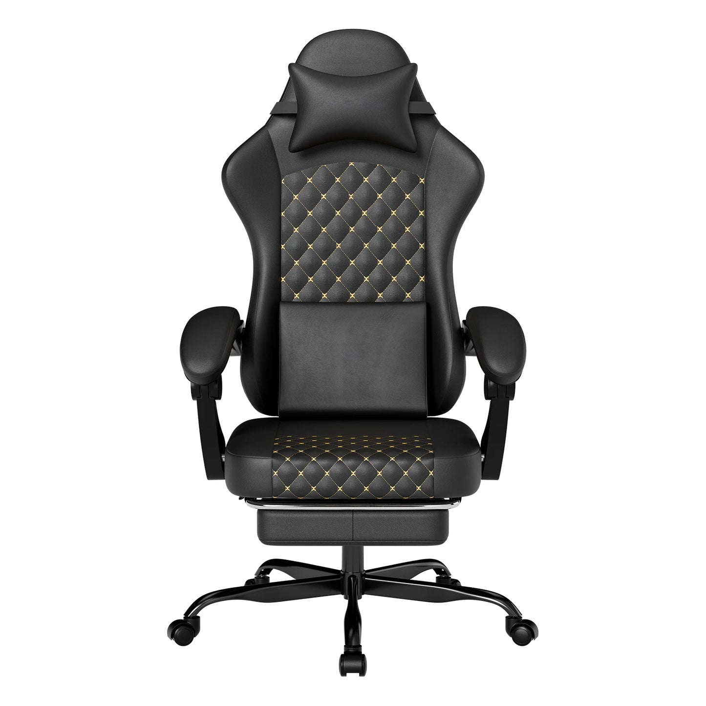 Cadeira Gaming Ergonómica PINGGO com Apoio para os Pés, Massagem, Pele PVC, Cadeira de Escritório para PC Gaming, Capacidade de Peso 150kg