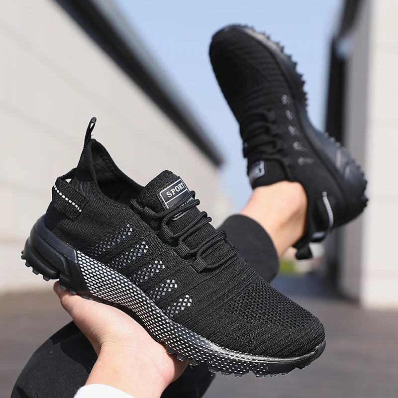 Sapatilhas casuais para homem em malha, leves, respiráveis, com sola macia, estilo running, slip-on, flats e loafers, calçado de treino Zapatos Hombre