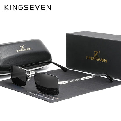 Ochelari de soare cu ramă dreptunghiulară pentru bărbați marca KINGSEVEN, cu lentile polarizate, ochelari de modă pentru șofat, protecție UV400
