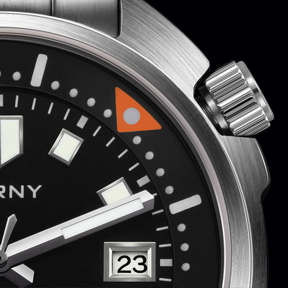 BERNY Automatic Dual Crown Diver Watch For Men Super Luminous Miyota 8215 Sapphire Swim Sport 20ATM Mechanical Men's Dive Watch