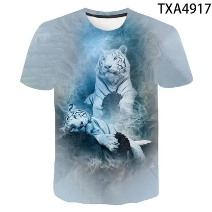 2020 New Tiger 3D T Shirt Men Women Children Summer Fashion Short Sleeve Printed Animal T-Shirt Cool Tops Tees Boy Girl Clothing