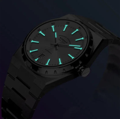 BORMAN Mens Automatic Watches 40mm Mechanical Wristwatch Ultrathick 10mm 5Bar Waterproof Sapphire Mirror Luminous Miyota 9015