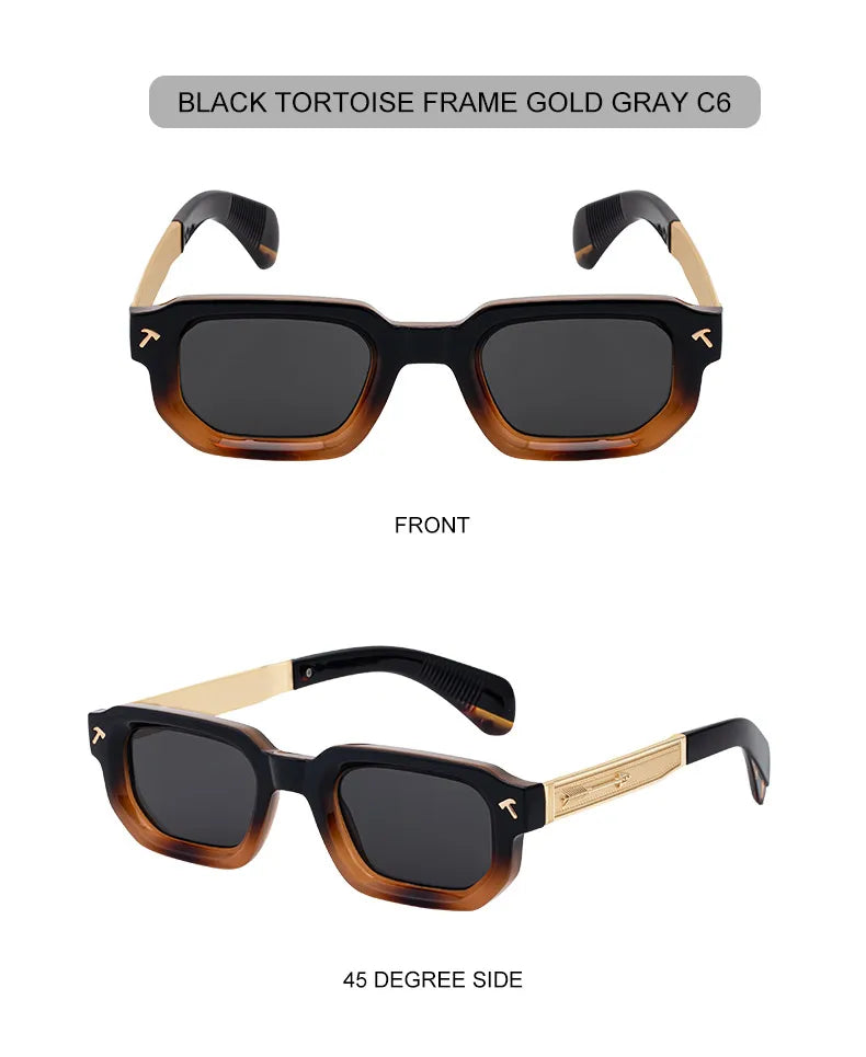 Ochelari de soare polarizați, pătrați, în stil punk, pentru bărbați, de marcă de lux, clasici, dreptunghiulari, cu protecție UV400, pentru șofat, la modă, pentru activități în aer liber
