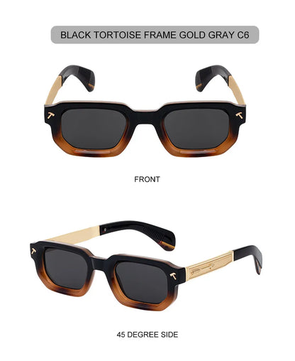Ochelari de soare polarizați, pătrați, în stil punk, pentru bărbați, de marcă de lux, clasici, dreptunghiulari, cu protecție UV400, pentru șofat, la modă, pentru activități în aer liber
