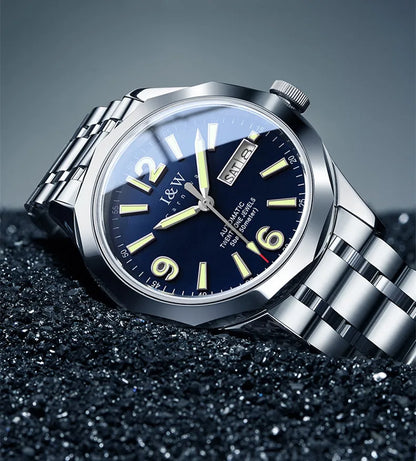Relógio mecânico de luxo para homem Reloj CARNIVAL em tungsténio, movimento automático MIYOTA 8205, à prova de água.