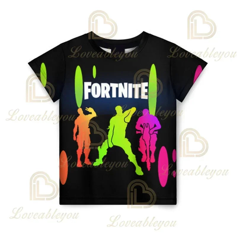 Battle Royale 3D Fortnite T-shirt Tees Men and Women Boys Girls Victory Cartoon Tops Teen Clothes Kids Hero Game Tees Tops
