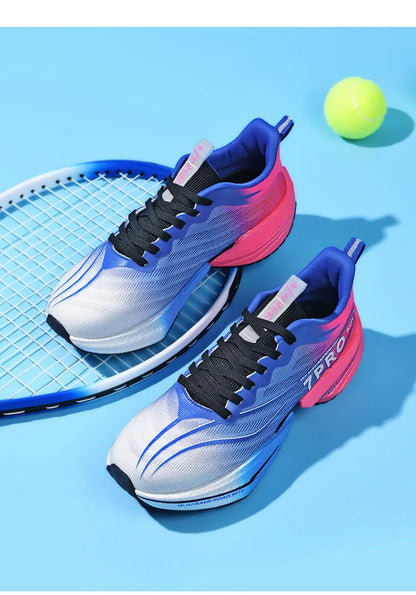 New Men's Carbon Plate Sneakers, Outdoor Soft Sole Mesh Sports Shoes, Running Shoes, Lightweight, Anti-Slip, Casual Couple Tennis Shoes