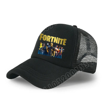 Fortnite Baseball Cap Cartoon Game Printed Hat Kids Summer Breathable Mesh Hat Adjustable Peaked Cap Childrens Birthday Gift