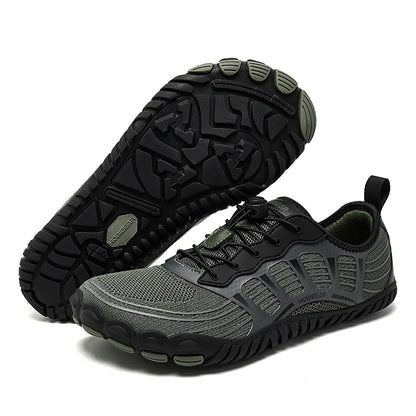 HOBIBEAR Wide Toe Barefoot Sneakers, Unisex Non-Slip Outdoor Athletic Shoes with Elastic Band, Beach Sneakers