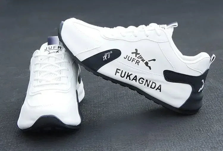 Vattentäta sneakers i PU-läder för män, lediga sportskor, lätta, andningsbara, platta och halkfria tennisskor, Zapatillas Hombre