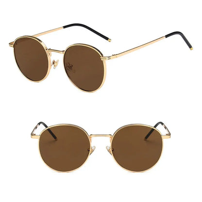 Ochelari de soare la modă pentru femei și bărbați, ochelari de soare rotunzi, ochelari pentru femei cu ramă metalică, ochelari de pescuit pentru bărbați, ochelari Hip Hop cu ramă metalică, ochelari de soare UV400